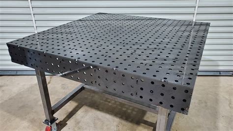 metal fabrication table|welding table top with holes.